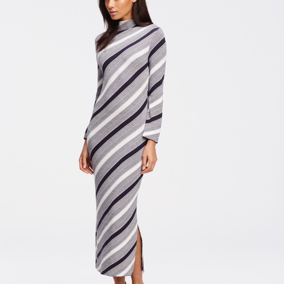 striped midi sweater dress